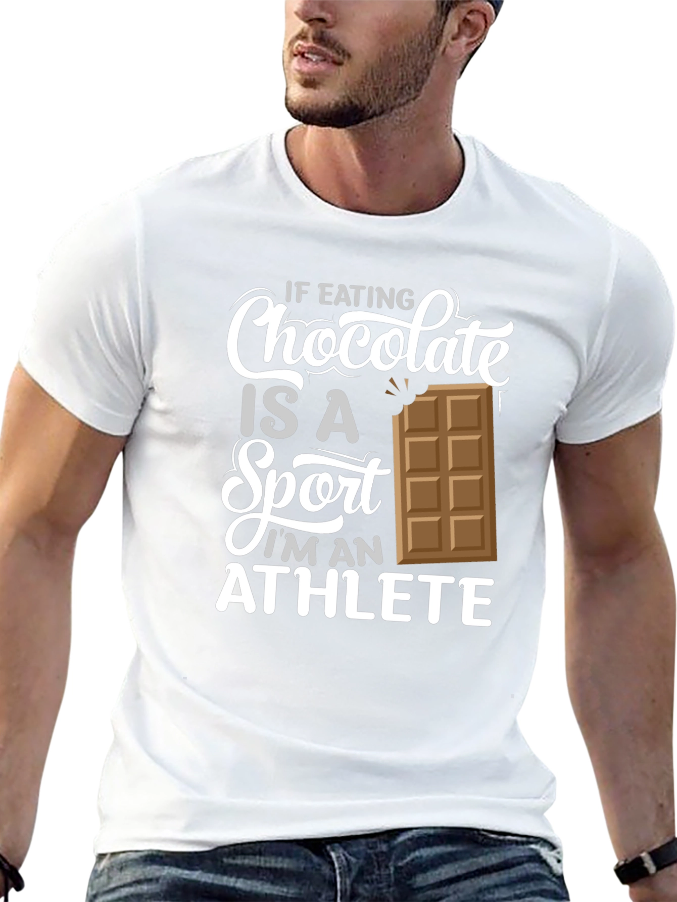 Chocolate Sport Athlete Black Graphic T-Shirt