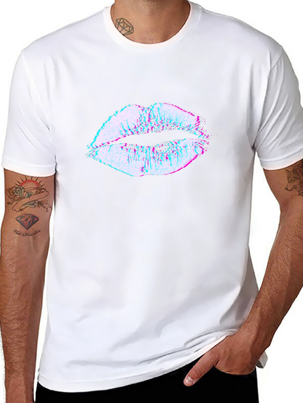 Abstract Lips Graphic T-Shirt - Trendy Design