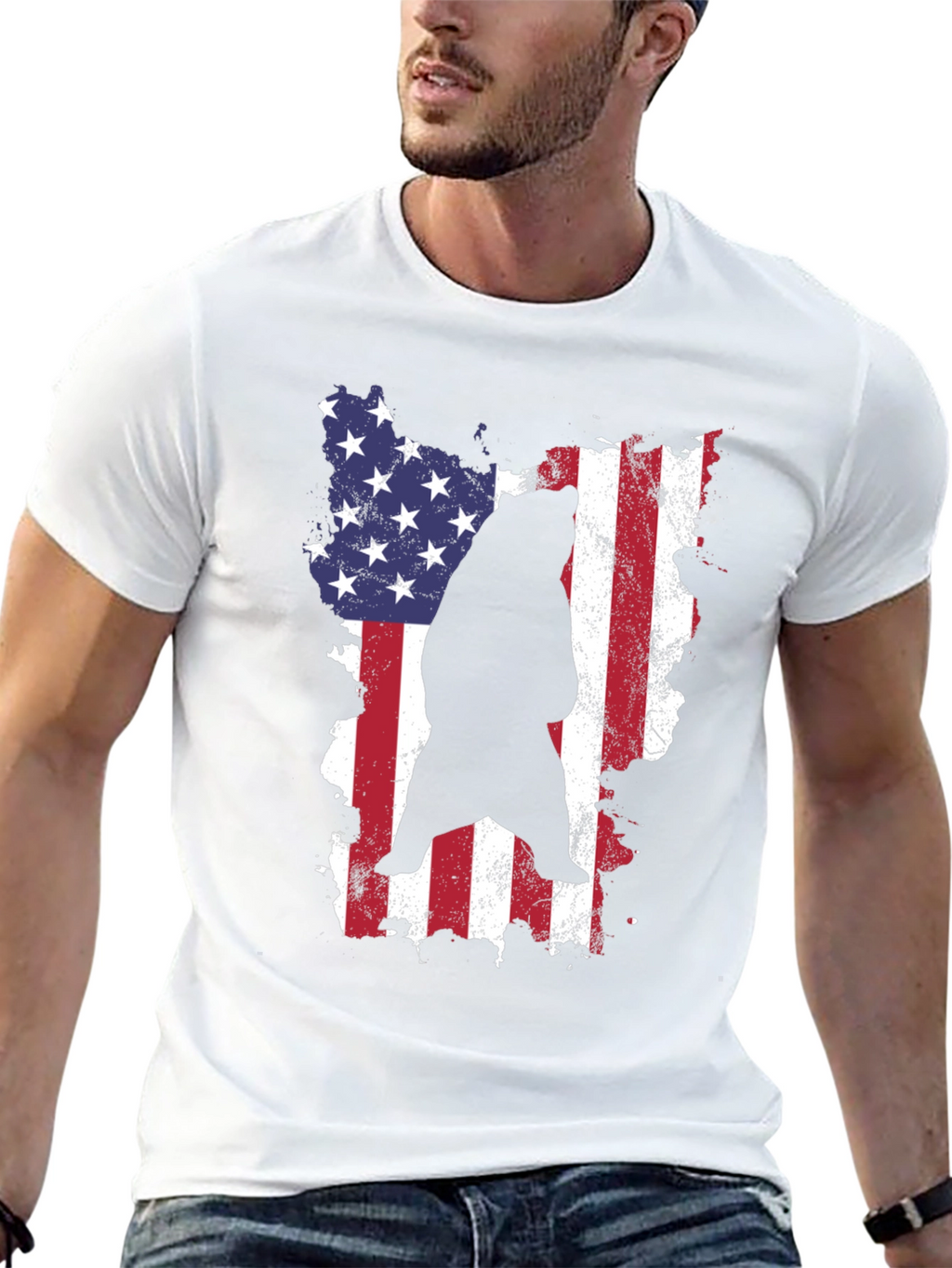 American Bear Graphic Tee - Patriotic Style