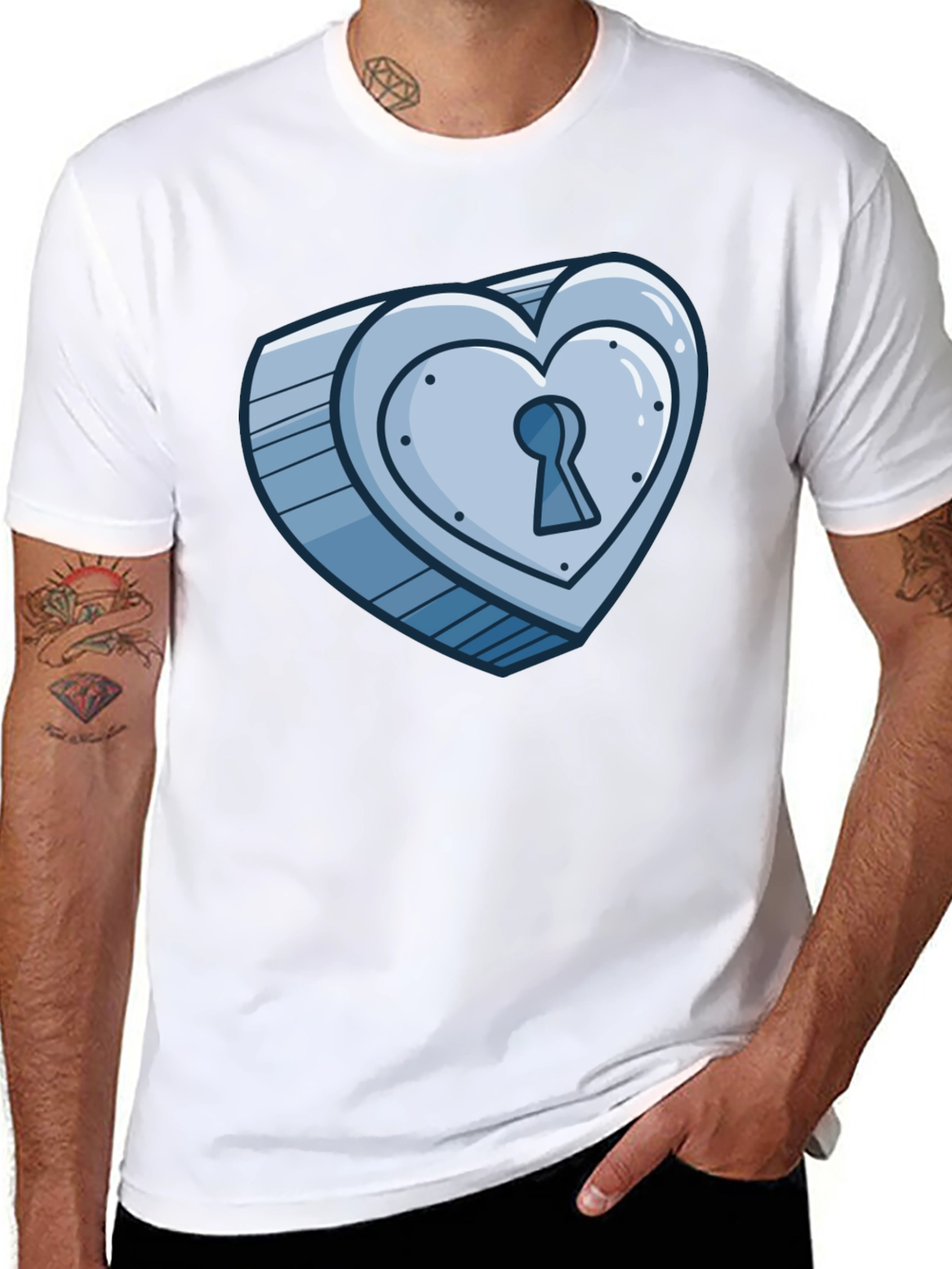 Heart Lock T-Shirt - Unique Graphic Tee