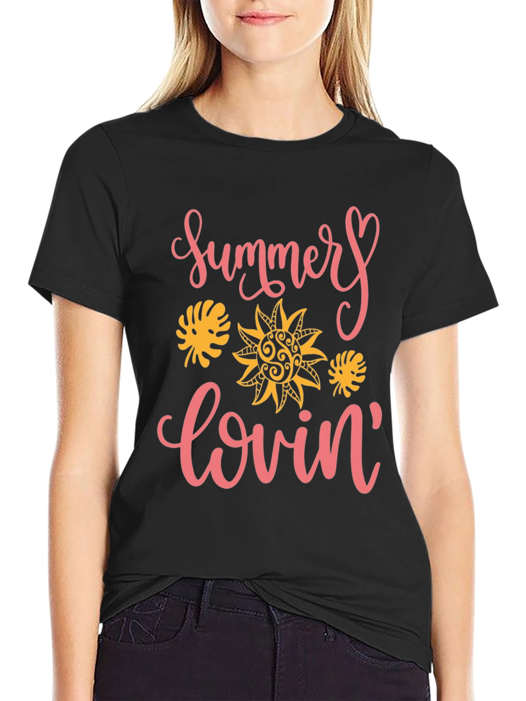 Summer Lovin Graphic Tee - Black Cotton Blend