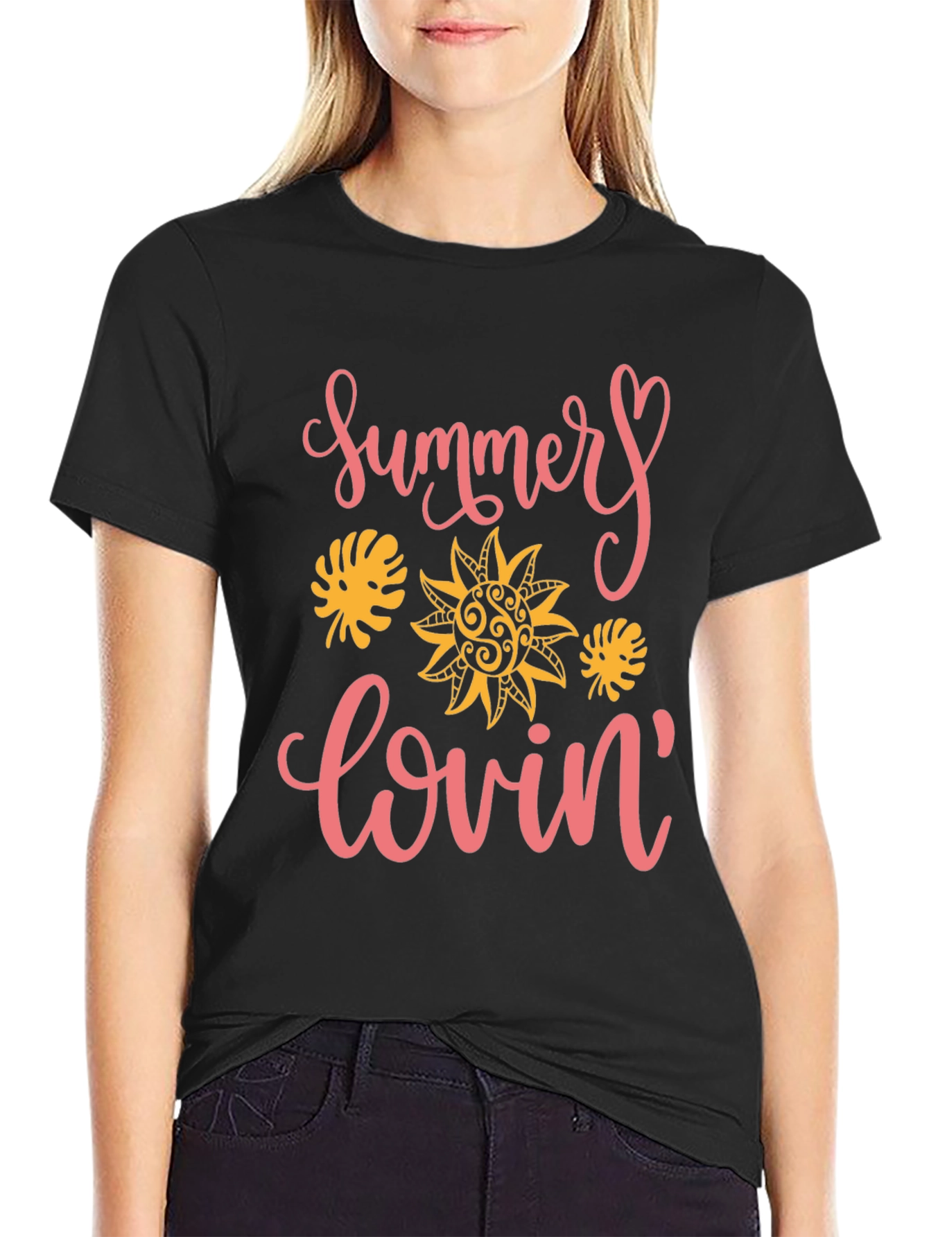 Summer Lovin Graphic Tee - Black Cotton Blend