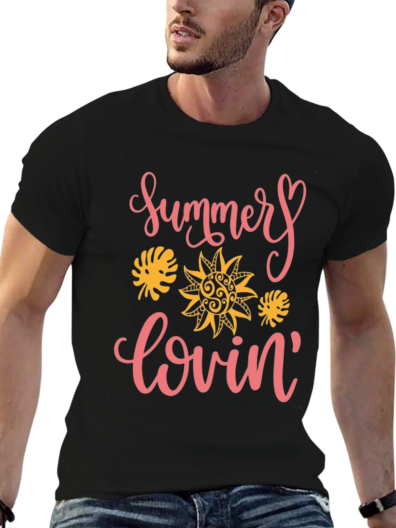 Summer Lovin Graphic Tee - Black Cotton Blend