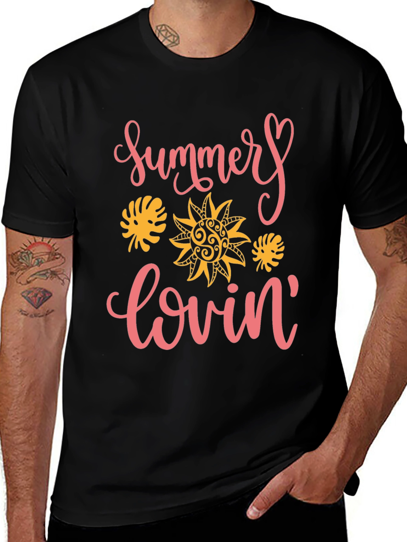 Summer Lovin Graphic Tee - Black Cotton Blend