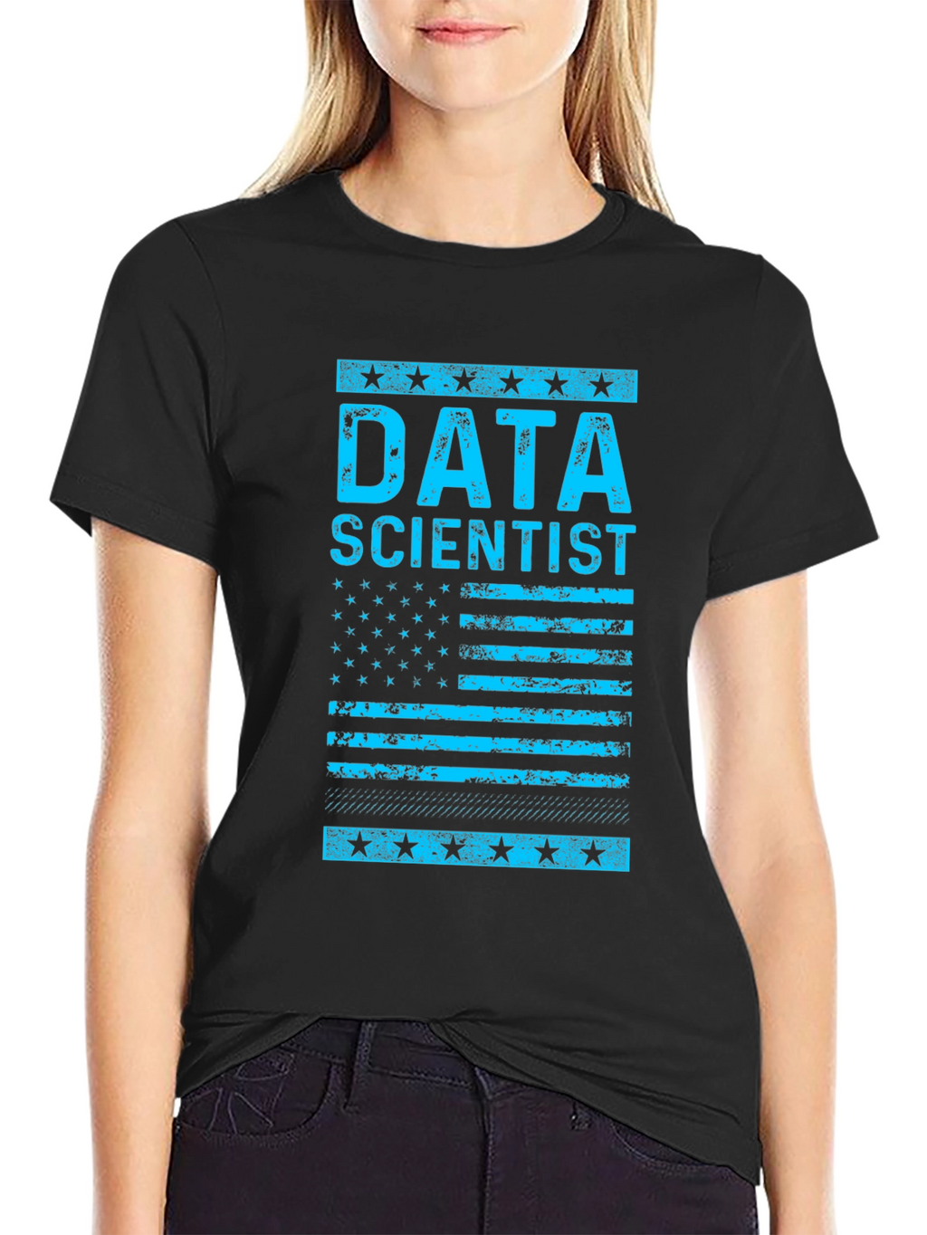 Data Scientist American Flag Black T-Shirt