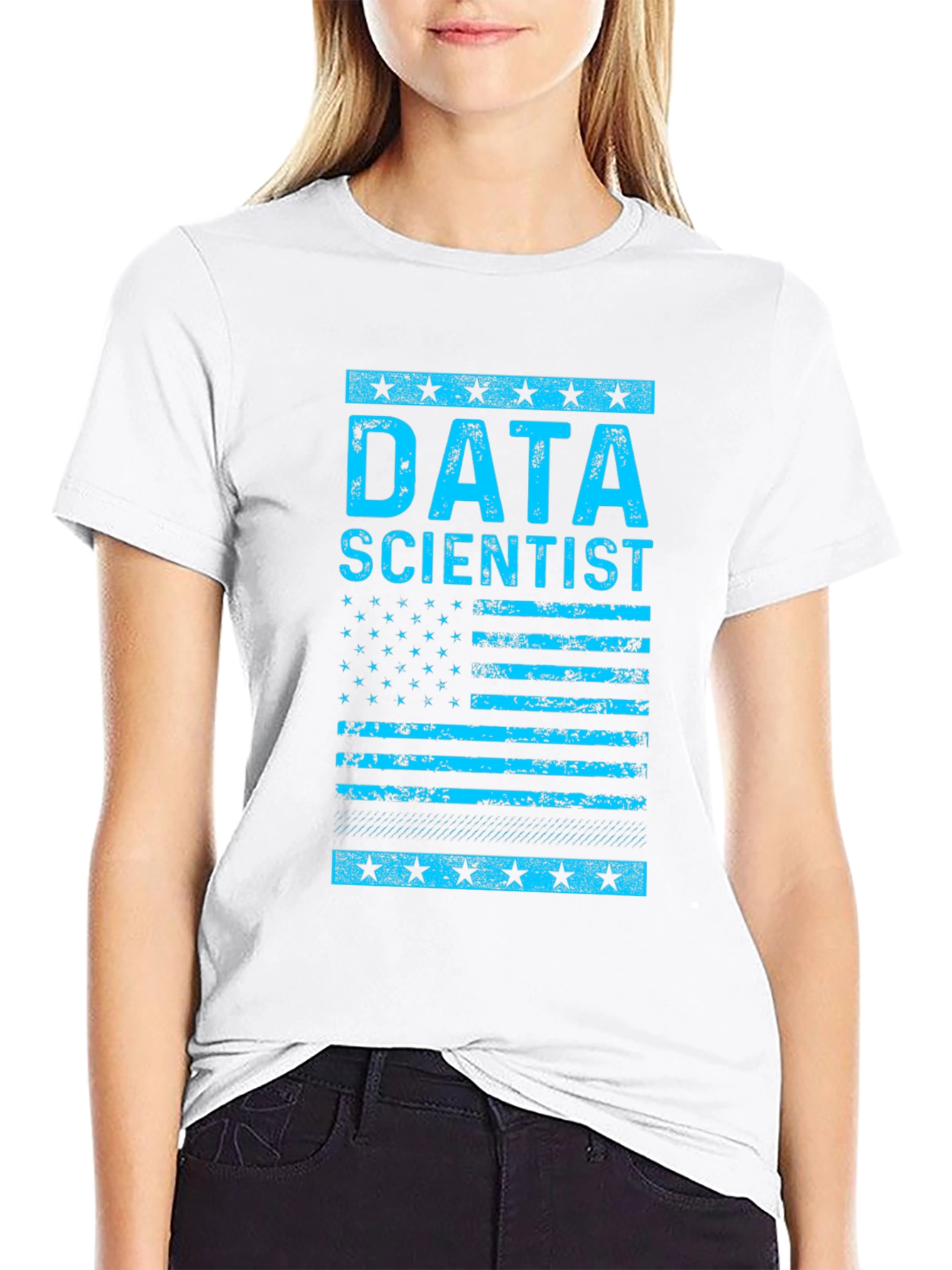 Data Scientist American Flag Black T-Shirt