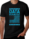 Data Scientist American Flag Black T-Shirt