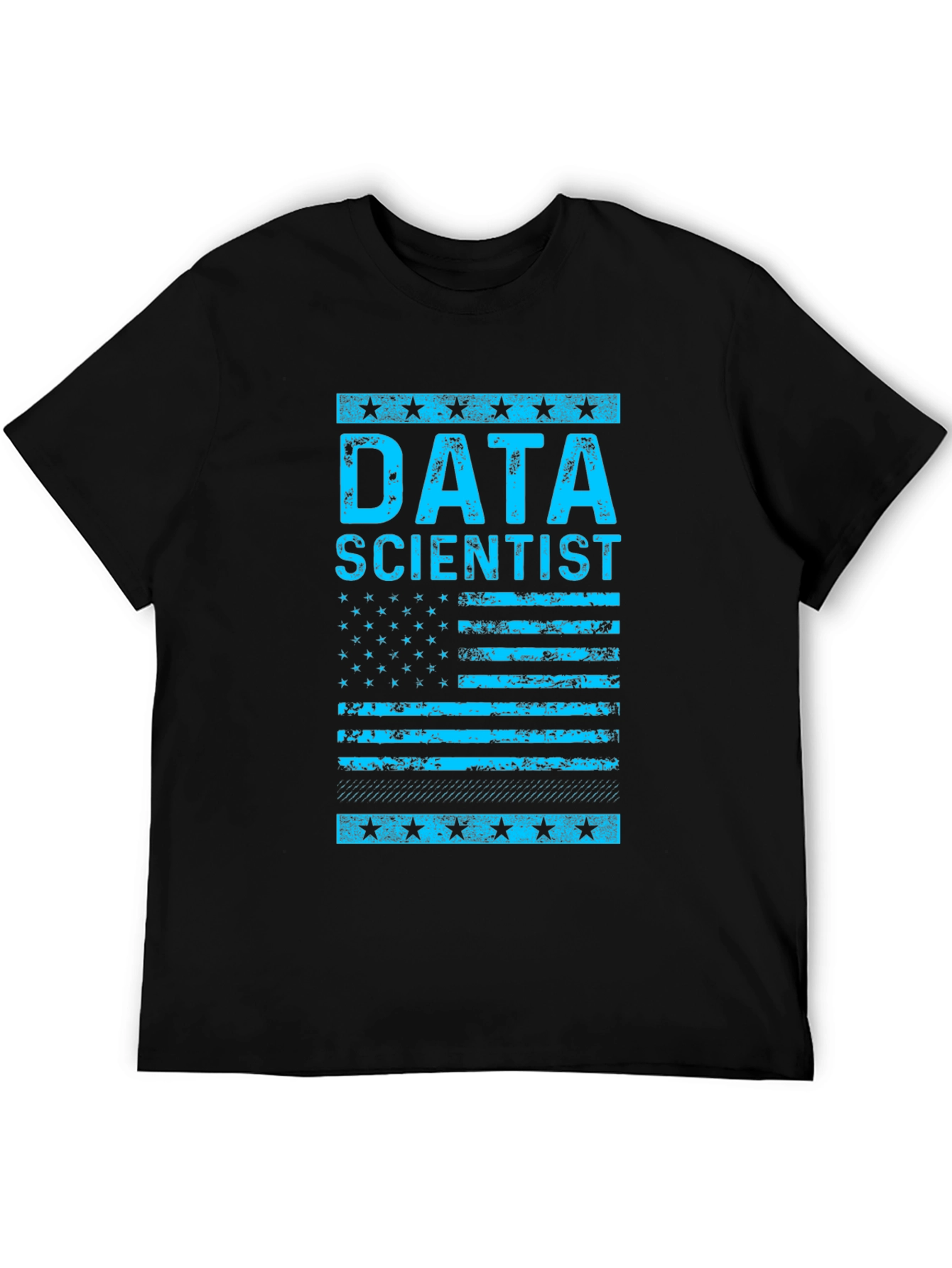 Data Scientist American Flag Black T-Shirt