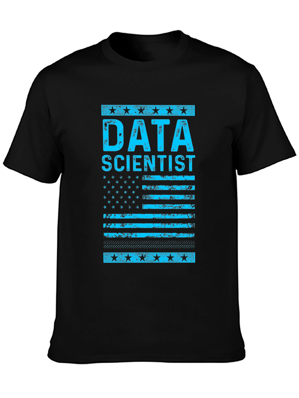 Data Scientist American Flag Black T-Shirt