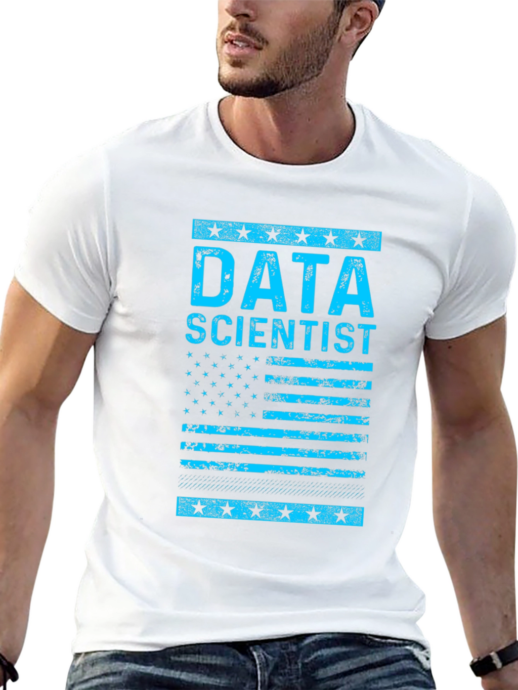 Data Scientist American Flag Black T-Shirt