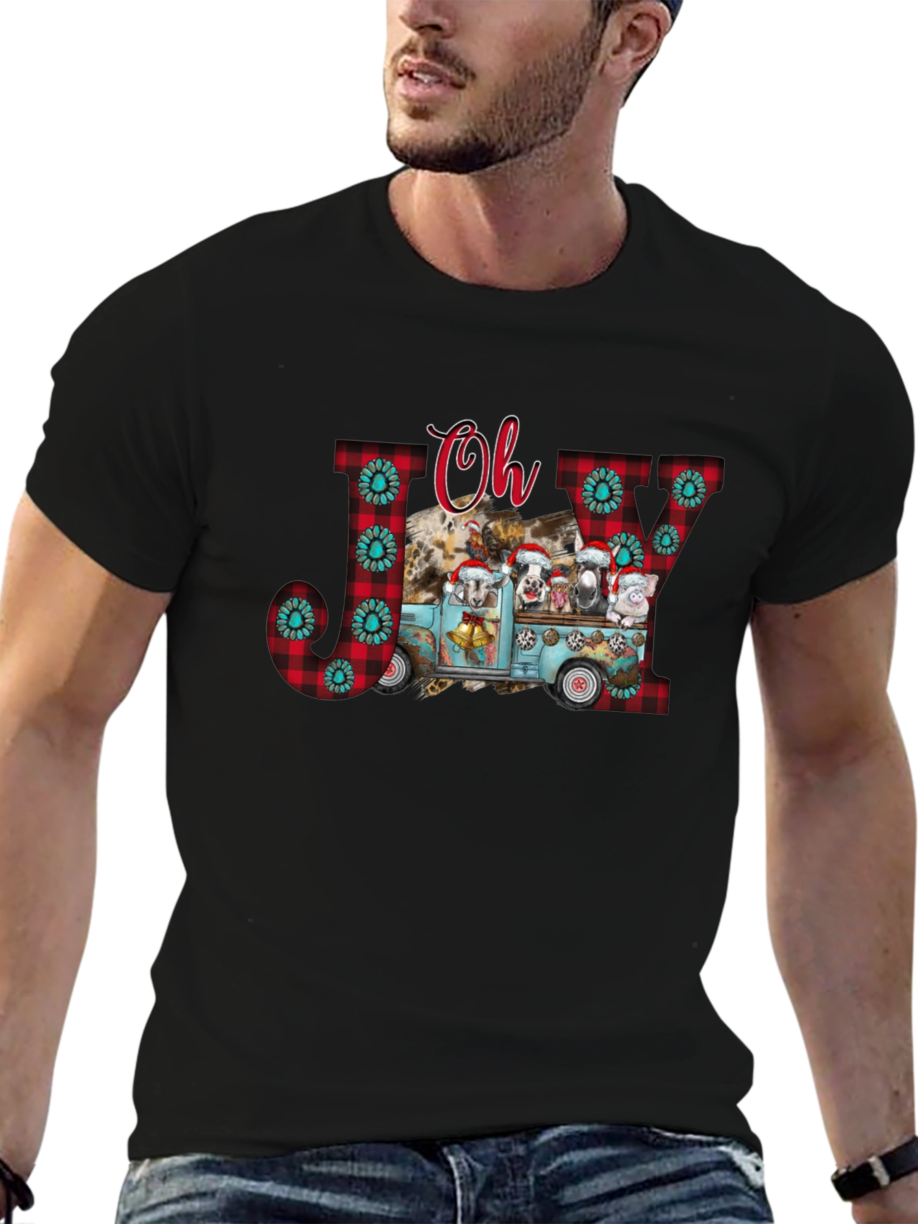 Oh Joy Farm Animal Christmas Truck T-Shirt