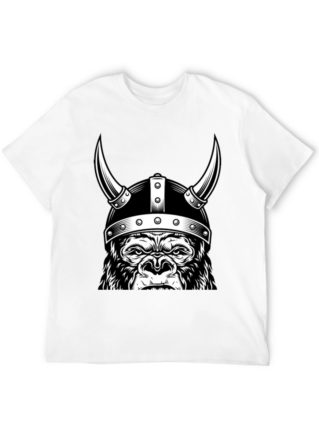 Viking Gorilla Graphic T-Shirt - Black
