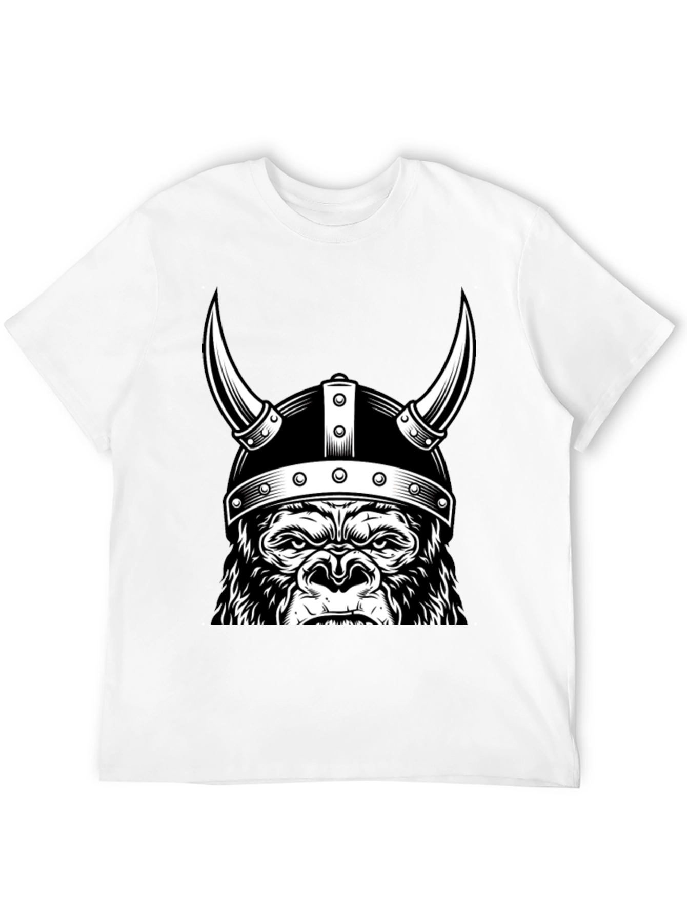 Viking Gorilla Graphic T-Shirt - Black