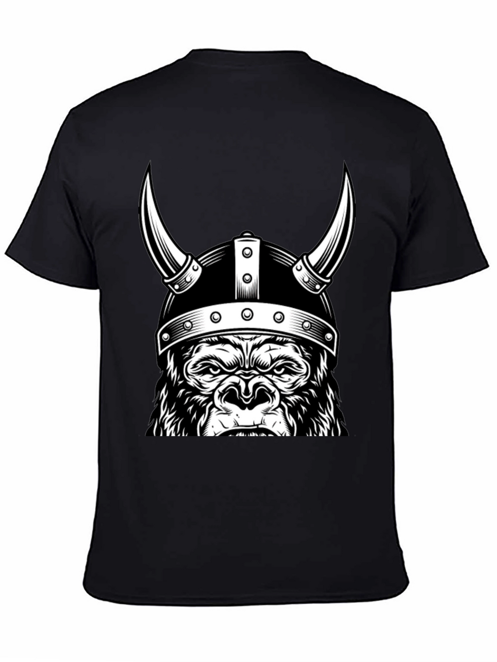 Viking Gorilla Graphic T-Shirt - Black