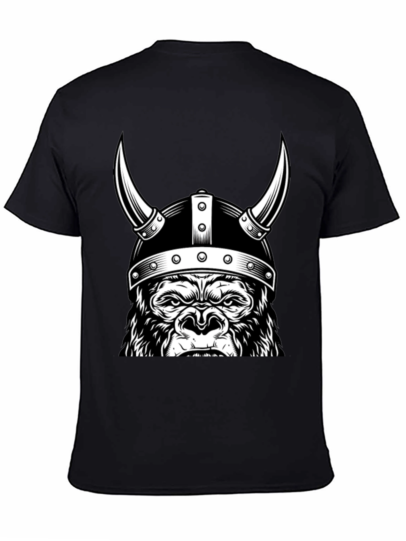 Viking Gorilla Graphic T-Shirt - Black