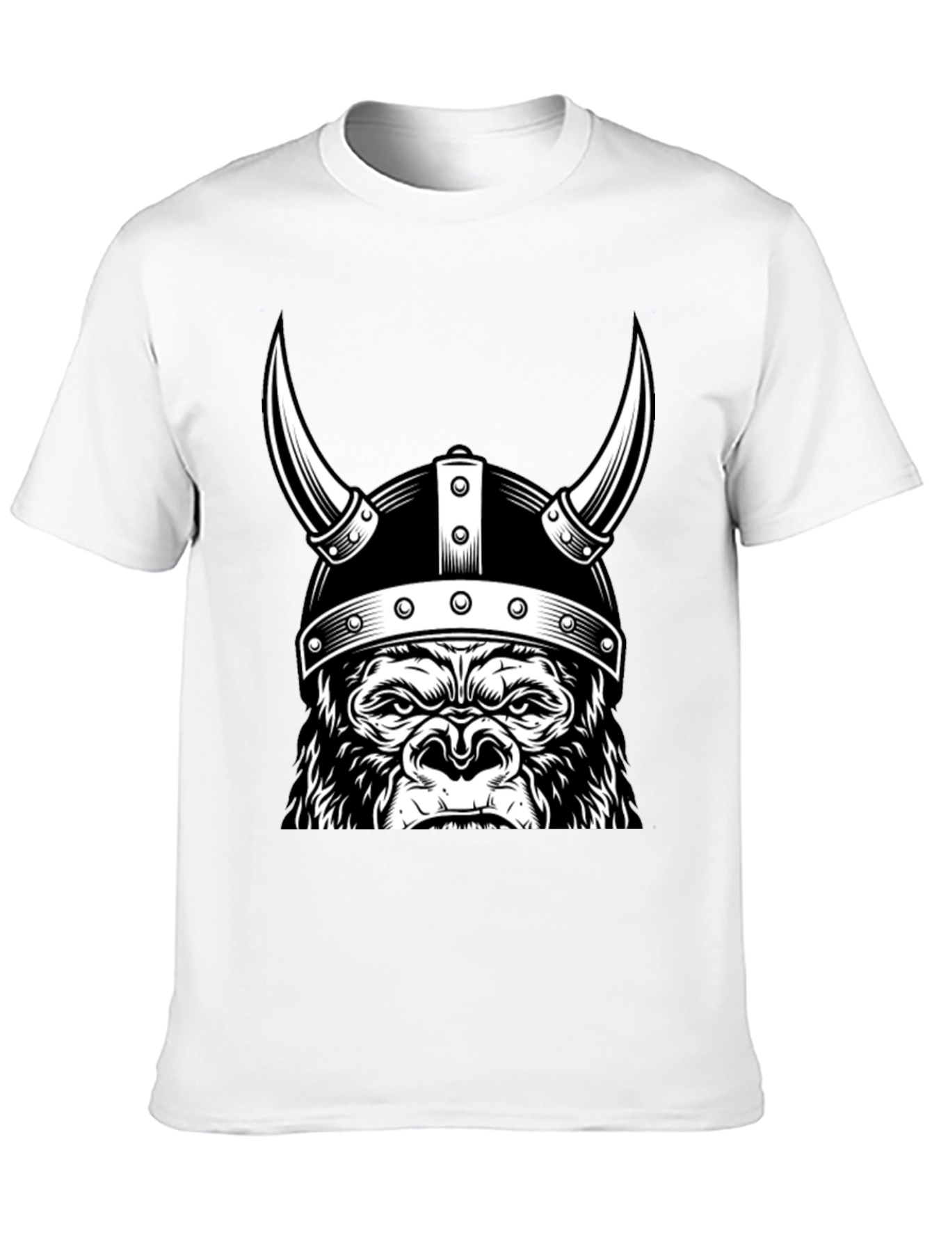 Viking Gorilla Graphic T-Shirt - Black