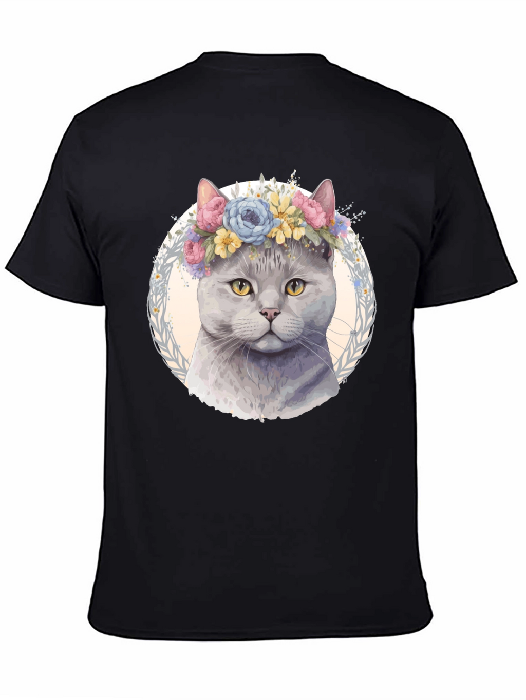Cat with Floral Crown T-Shirt - Unique Design
