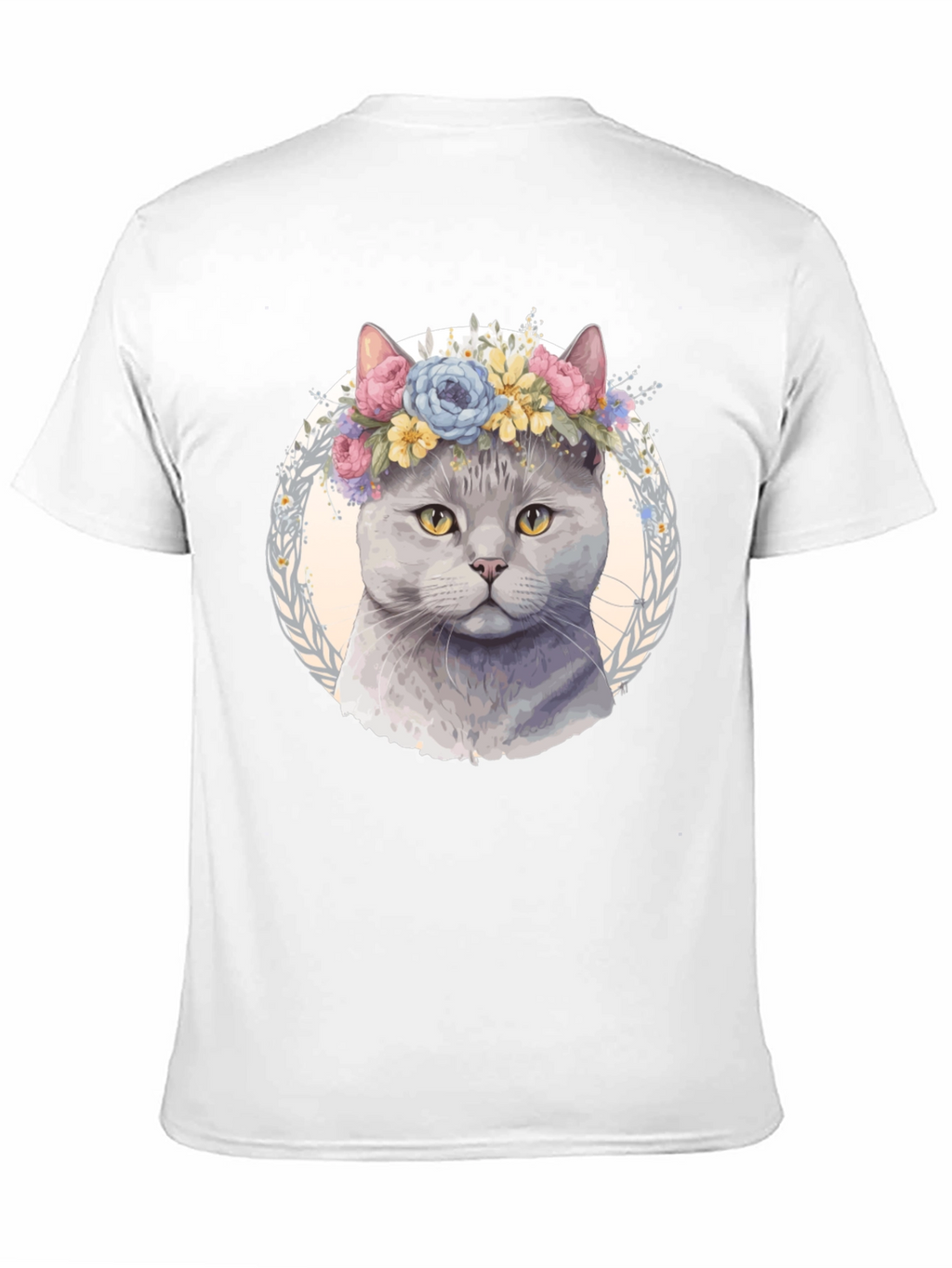 Cat with Floral Crown T-Shirt - Unique Design