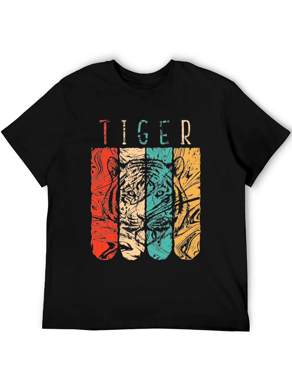 Retro Tiger Graphic Tee - Classic Black