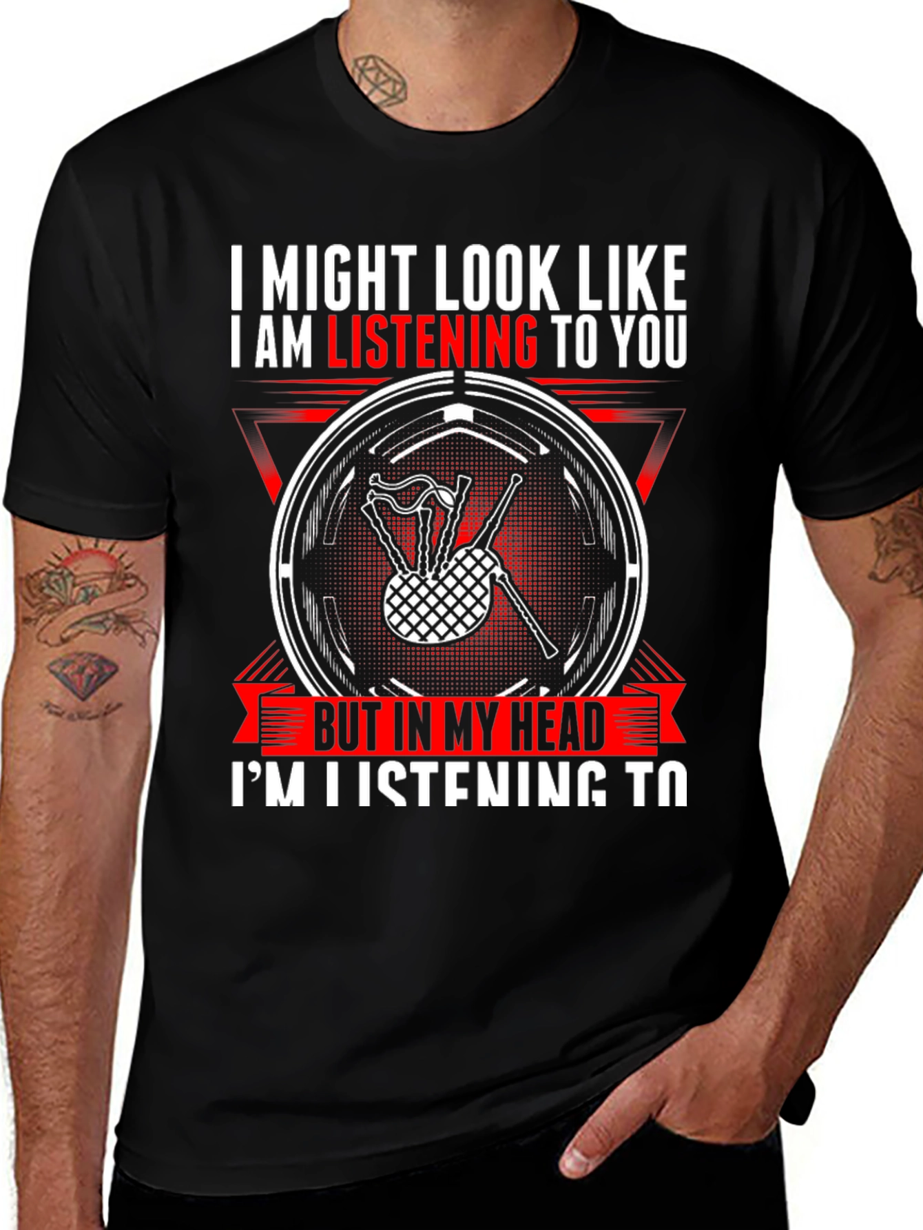 Bagpipe Lover T-Shirt - Listening To Bagpipes