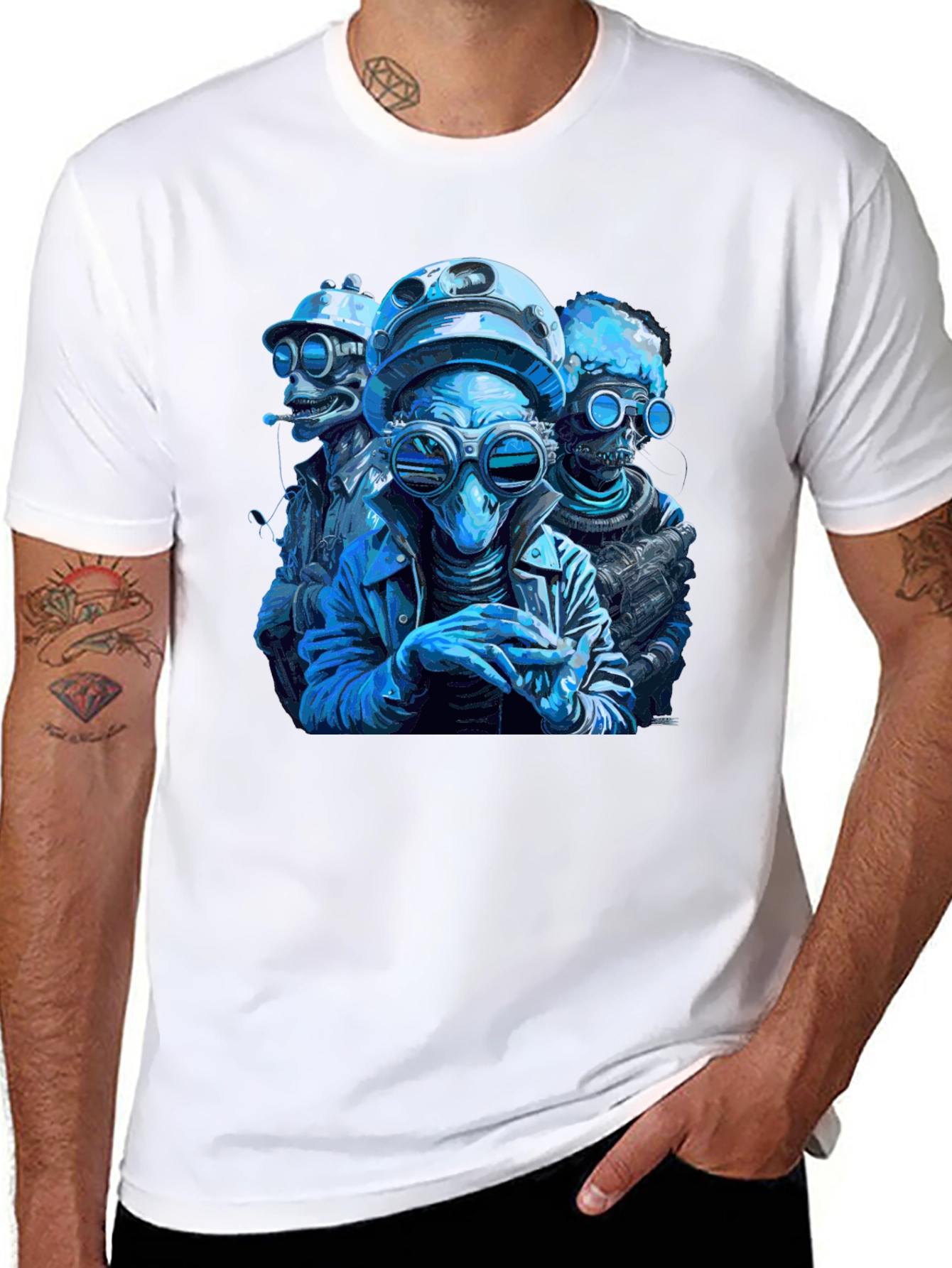 Sci-Fi Crew Graphic Tee - Cool Alien Design