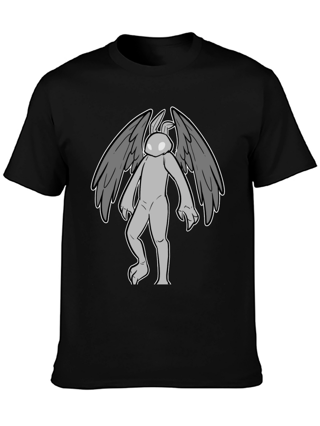 Winged Rabbit Graphic Tee - Black Cotton Blend