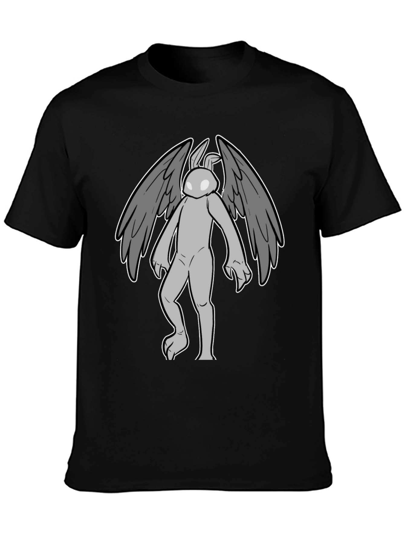 Winged Rabbit Graphic Tee - Black Cotton Blend