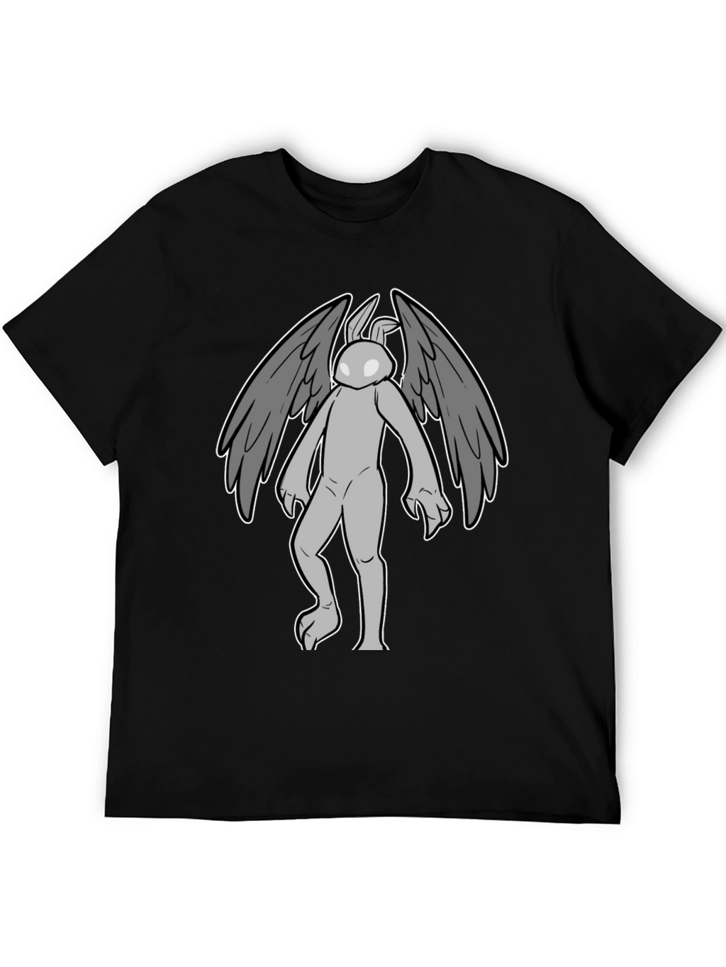 Winged Rabbit Graphic Tee - Black Cotton Blend