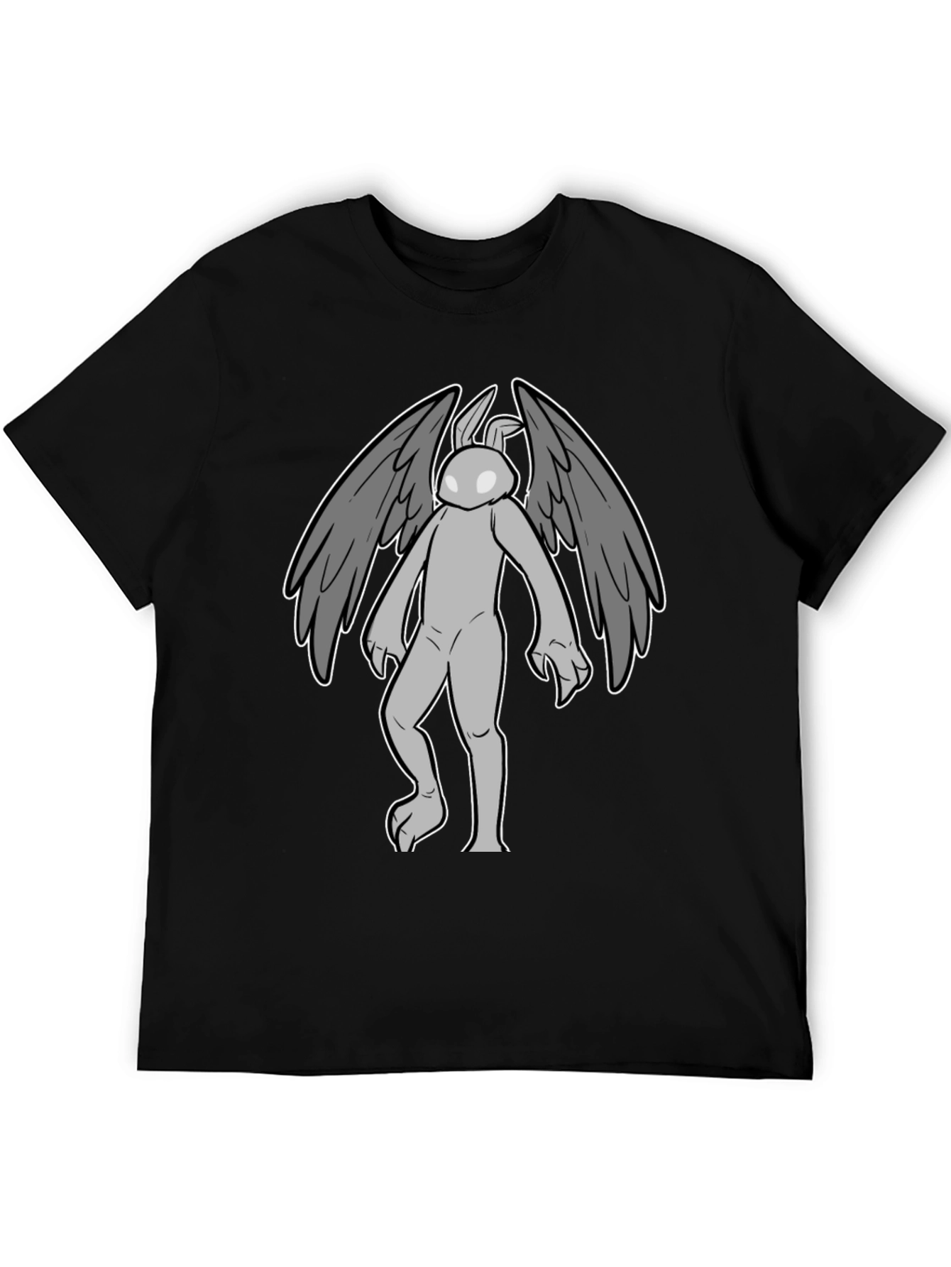 Winged Rabbit Graphic Tee - Black Cotton Blend