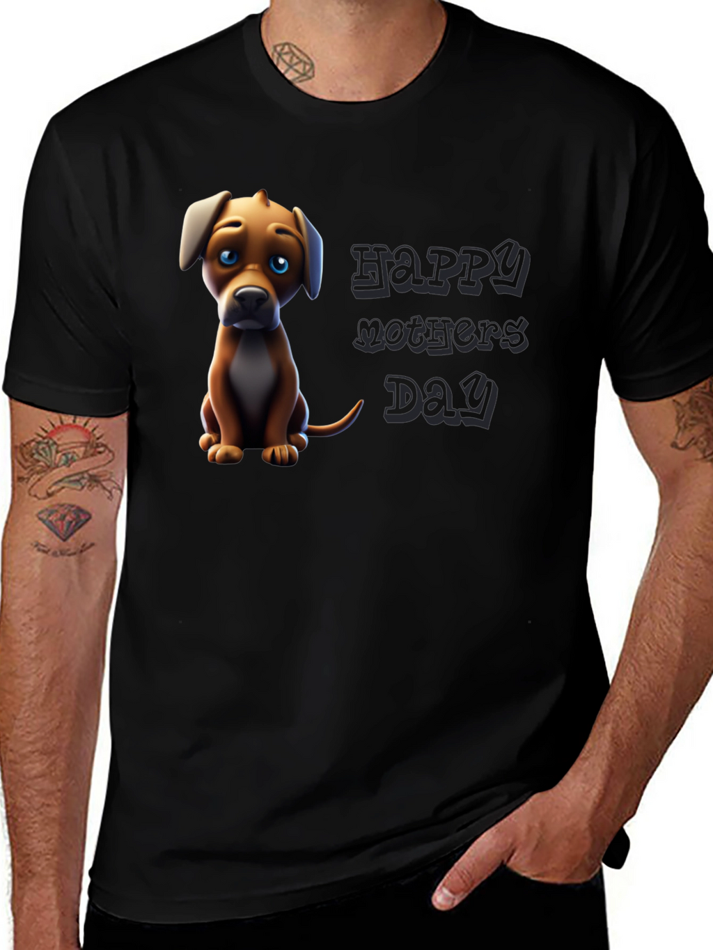 Puppy Happy Mothers Day Graphic Tee
