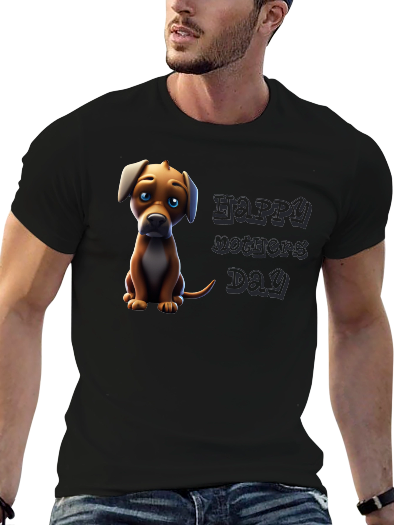 Puppy Happy Mothers Day Graphic Tee