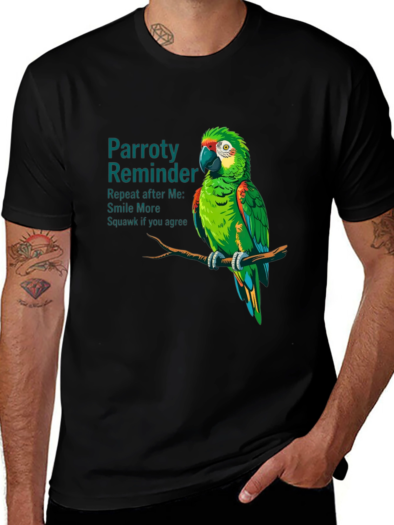 Parrot Humor T-Shirt - Squawk If You Agree Graphic Tee