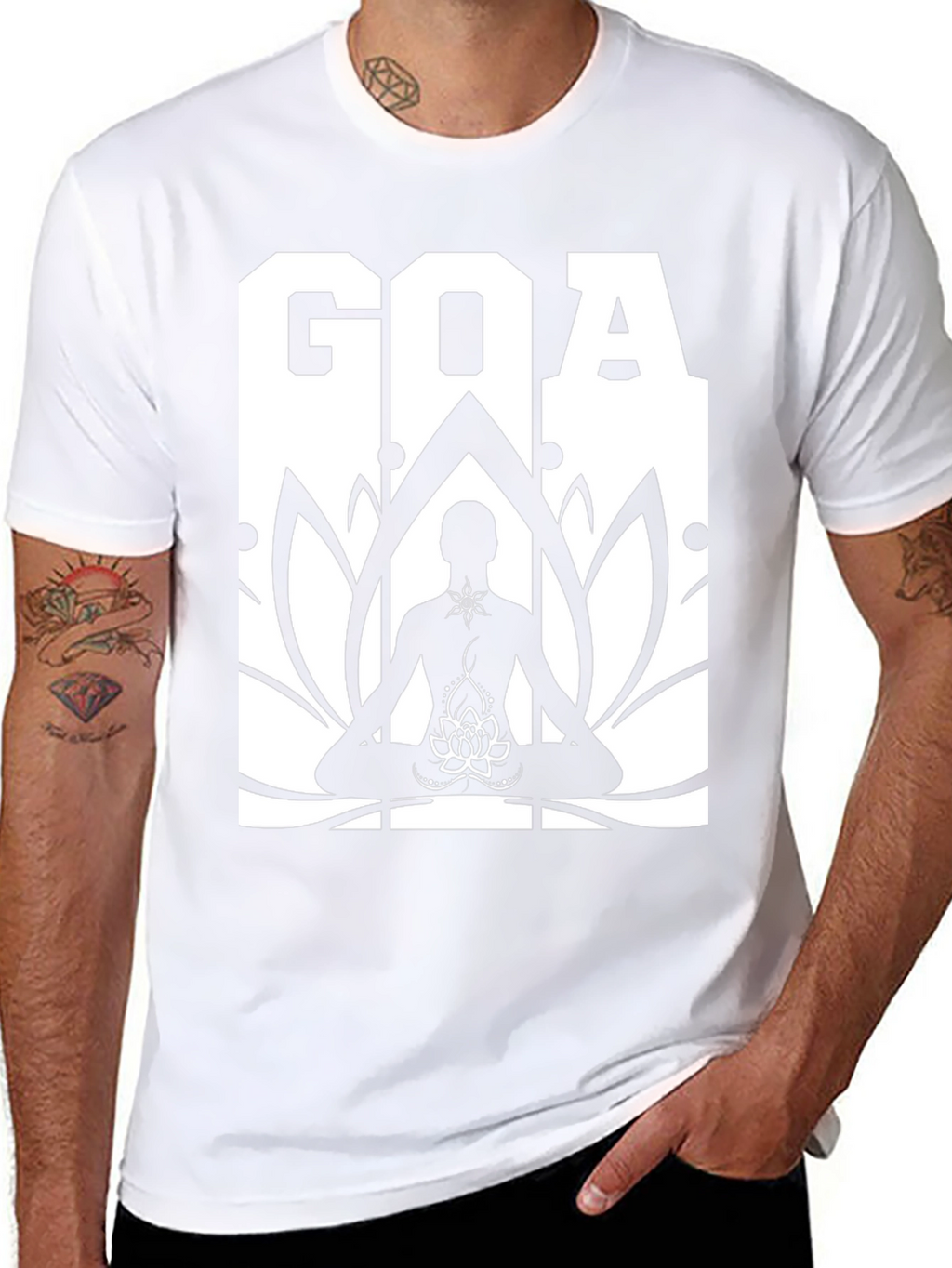Goa Yoga Lotus T-Shirt - Black Cotton Graphic Tee