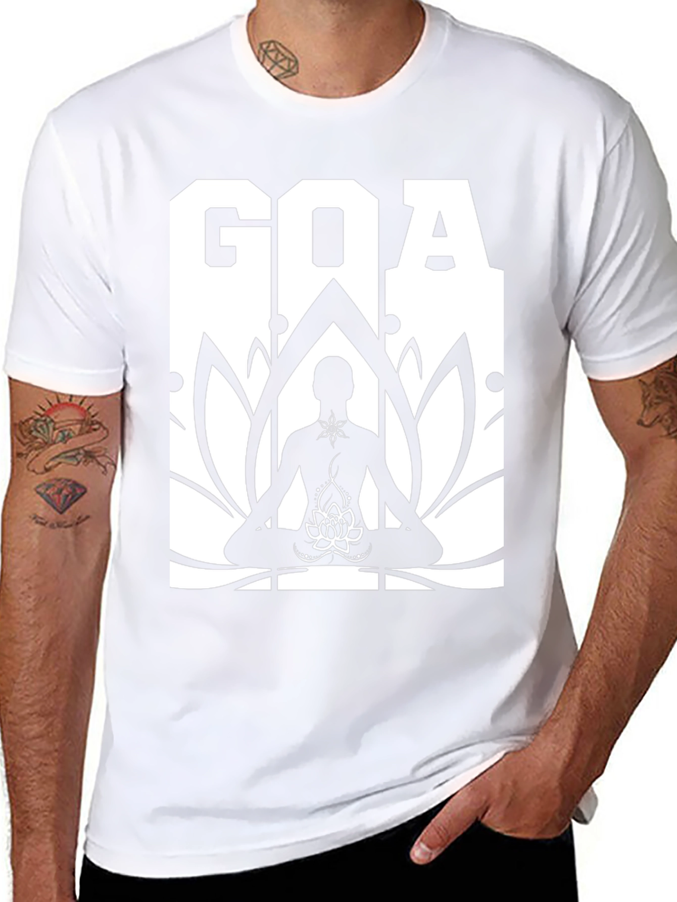 Goa Yoga Lotus T-Shirt - Black Cotton Graphic Tee