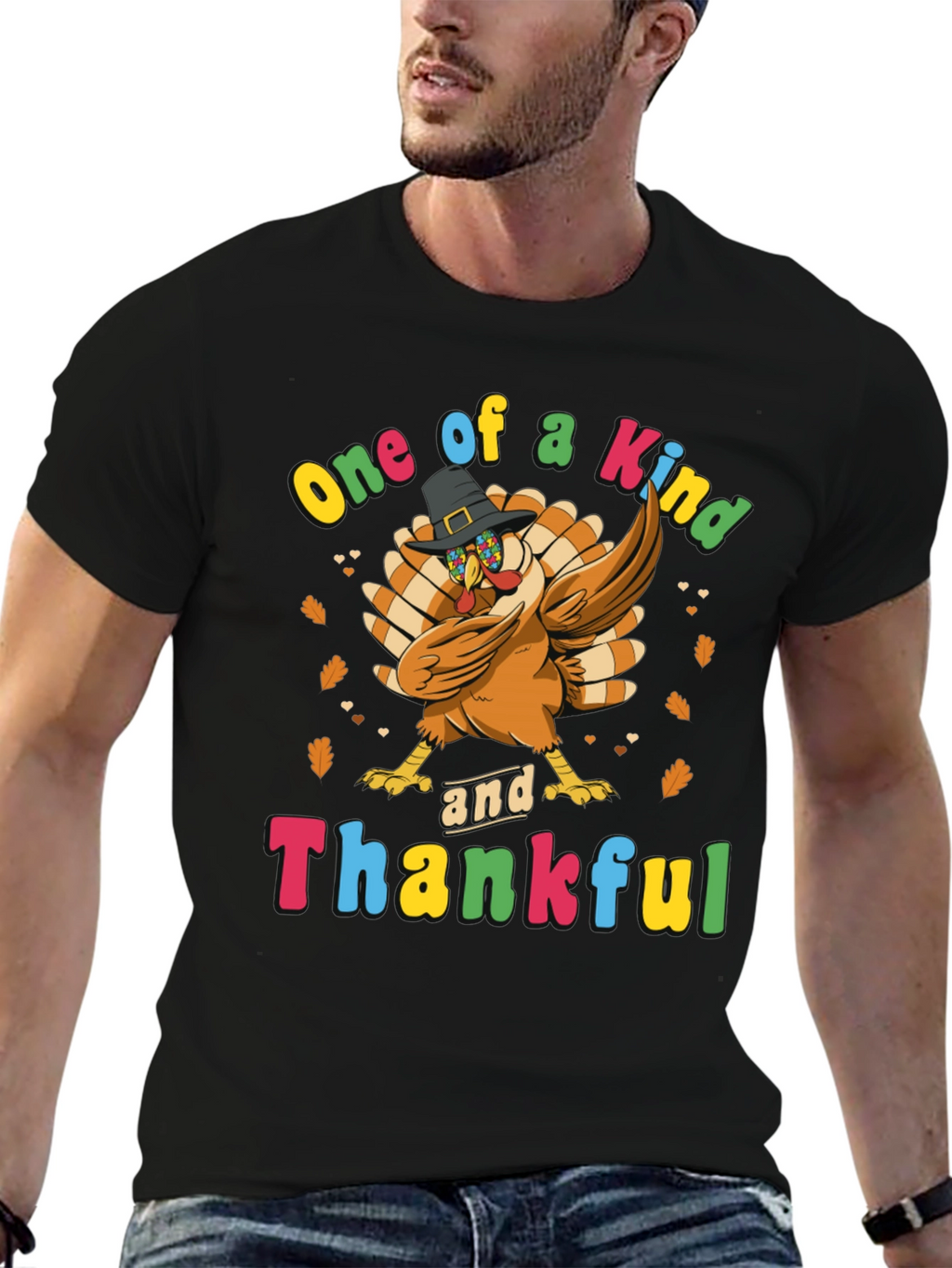 One of a Kind & Thankful Thanksgiving Turkey T-Shirt