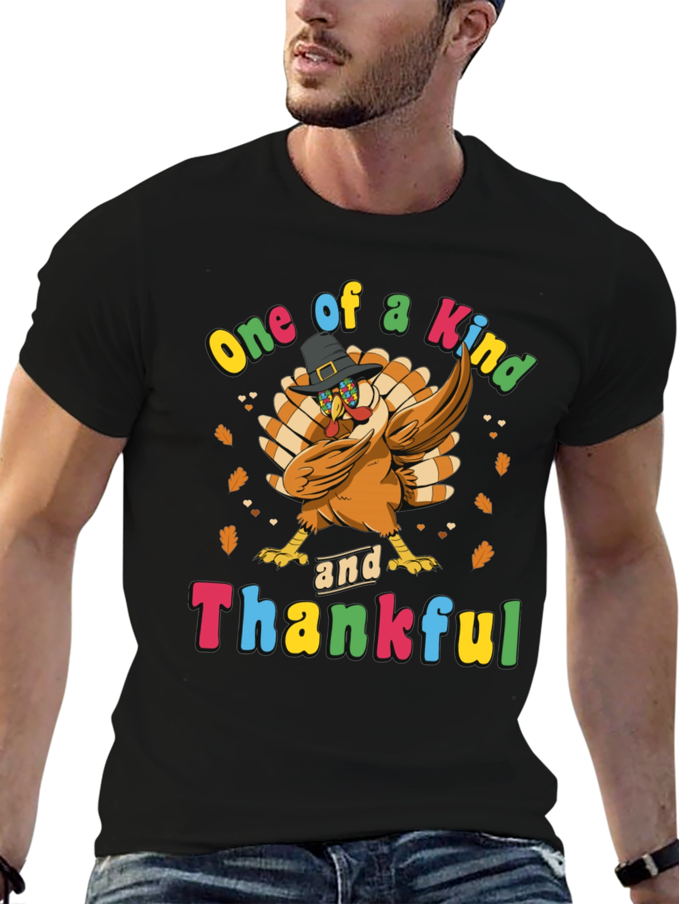 One of a Kind & Thankful Thanksgiving Turkey T-Shirt