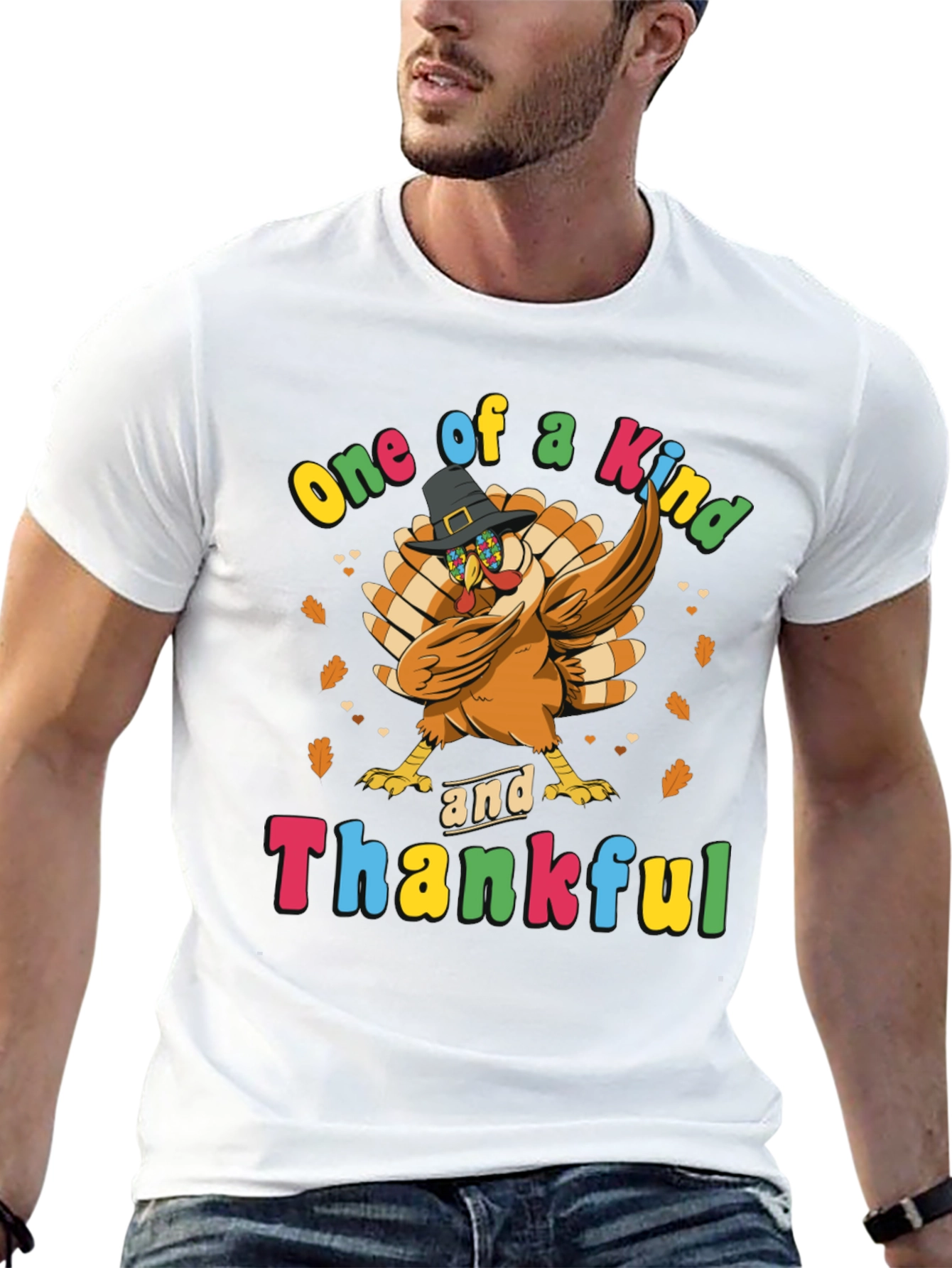 One of a Kind & Thankful Thanksgiving Turkey T-Shirt