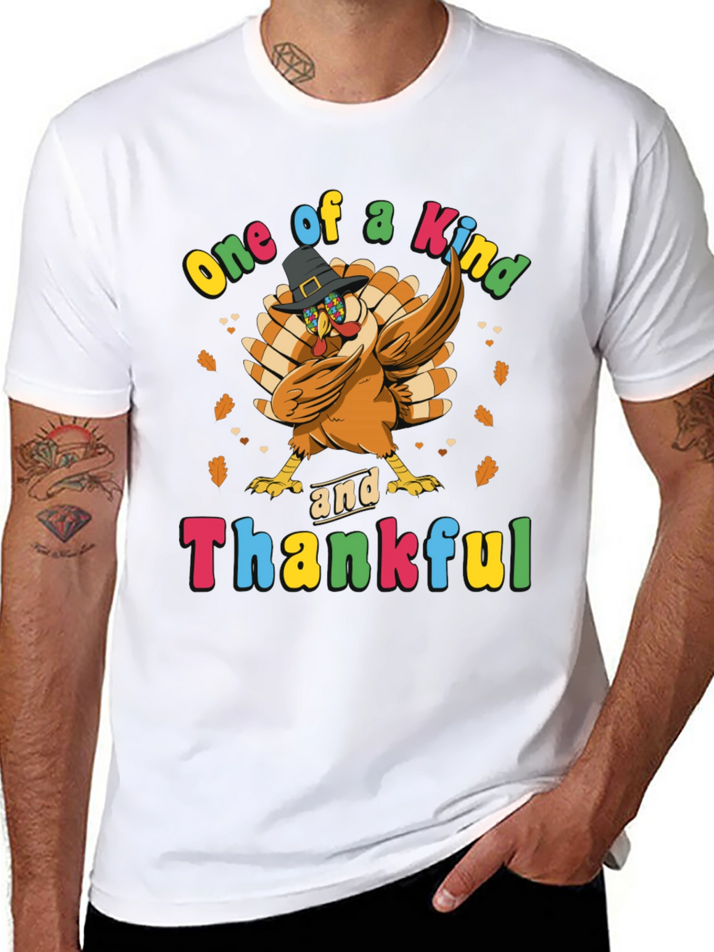 One of a Kind & Thankful Thanksgiving Turkey T-Shirt