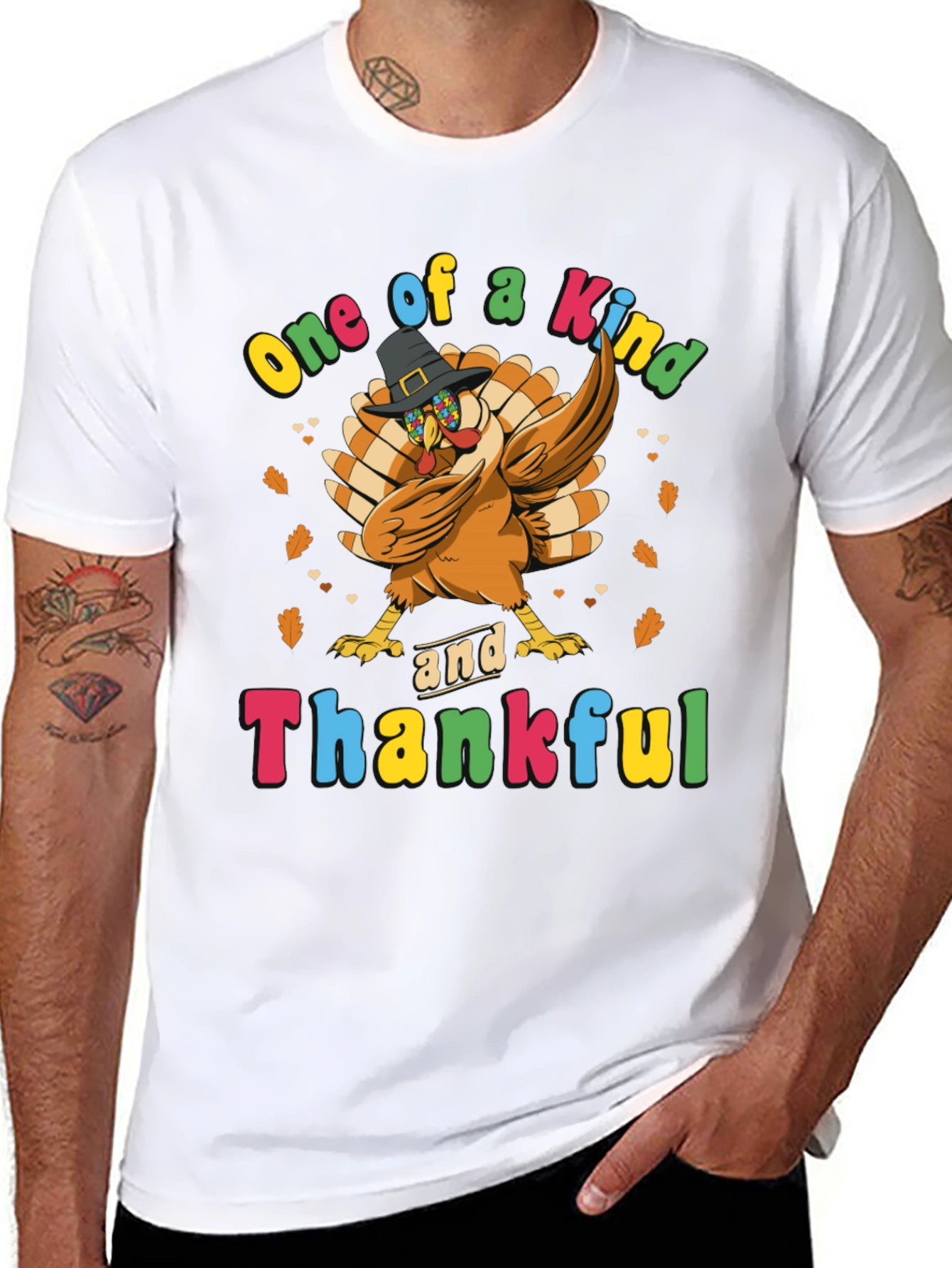 One of a Kind & Thankful Thanksgiving Turkey T-Shirt