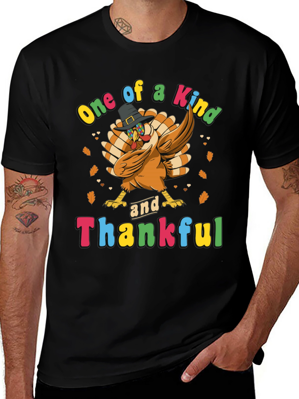 One of a Kind & Thankful Thanksgiving Turkey T-Shirt