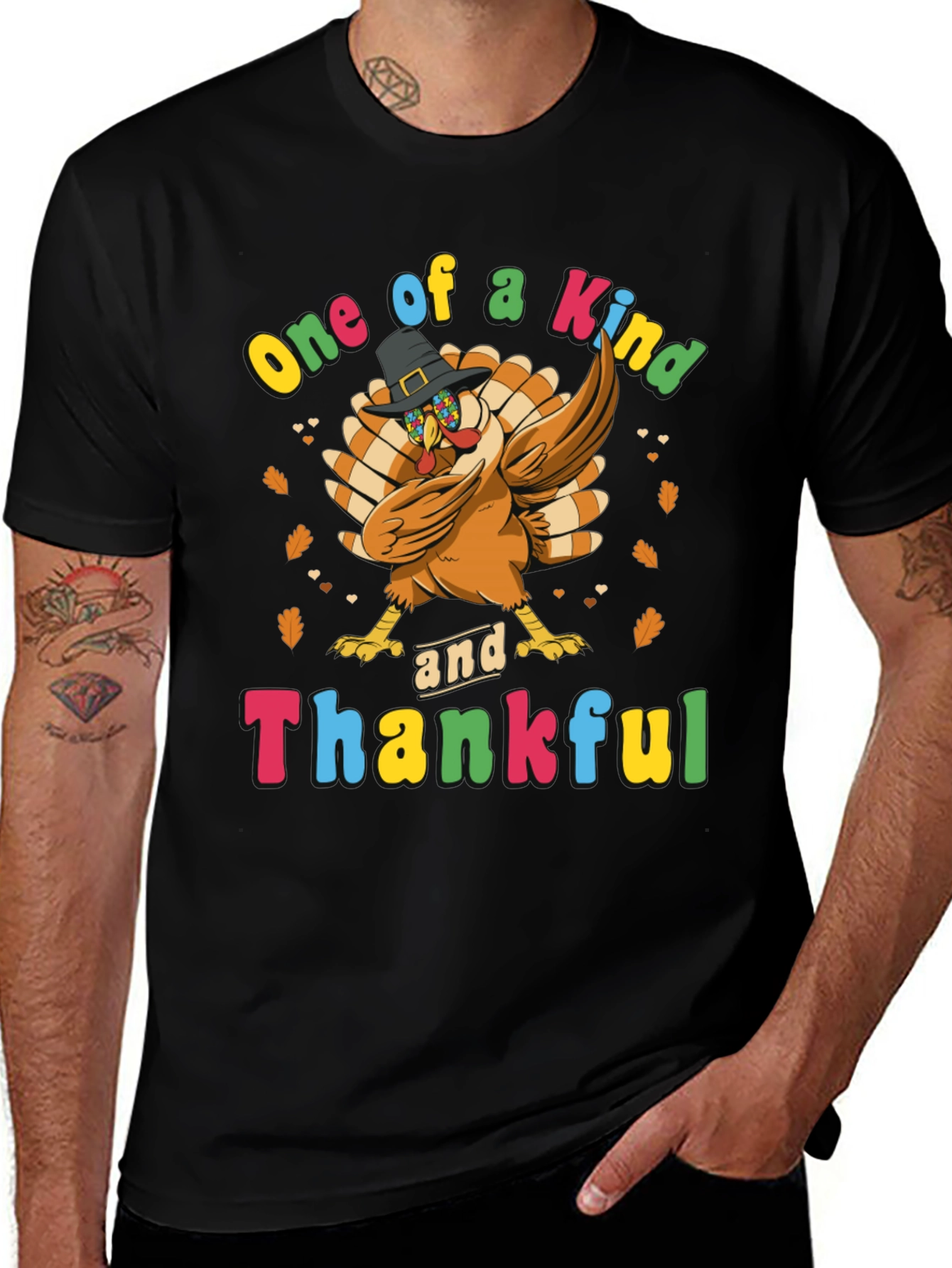 One of a Kind & Thankful Thanksgiving Turkey T-Shirt