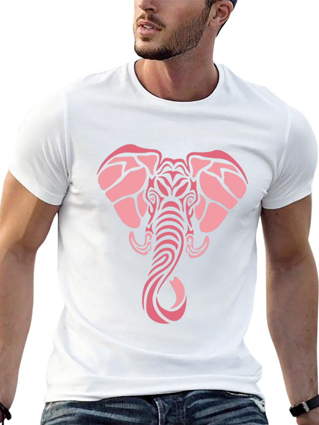Tribal Elephant Graphic Tee - Black Cotton Comfort