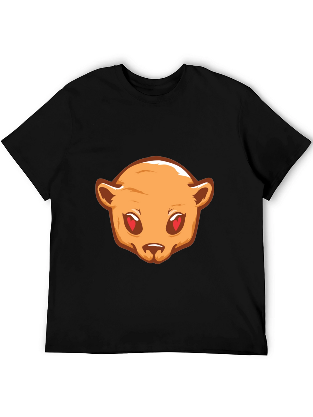 Bear Love Eyes Graphic Black T-Shirt