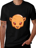Bear Love Eyes Graphic Black T-Shirt