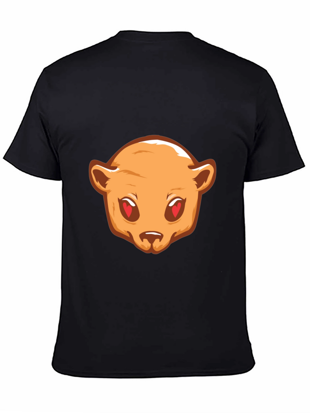Bear Love Eyes Graphic Black T-Shirt