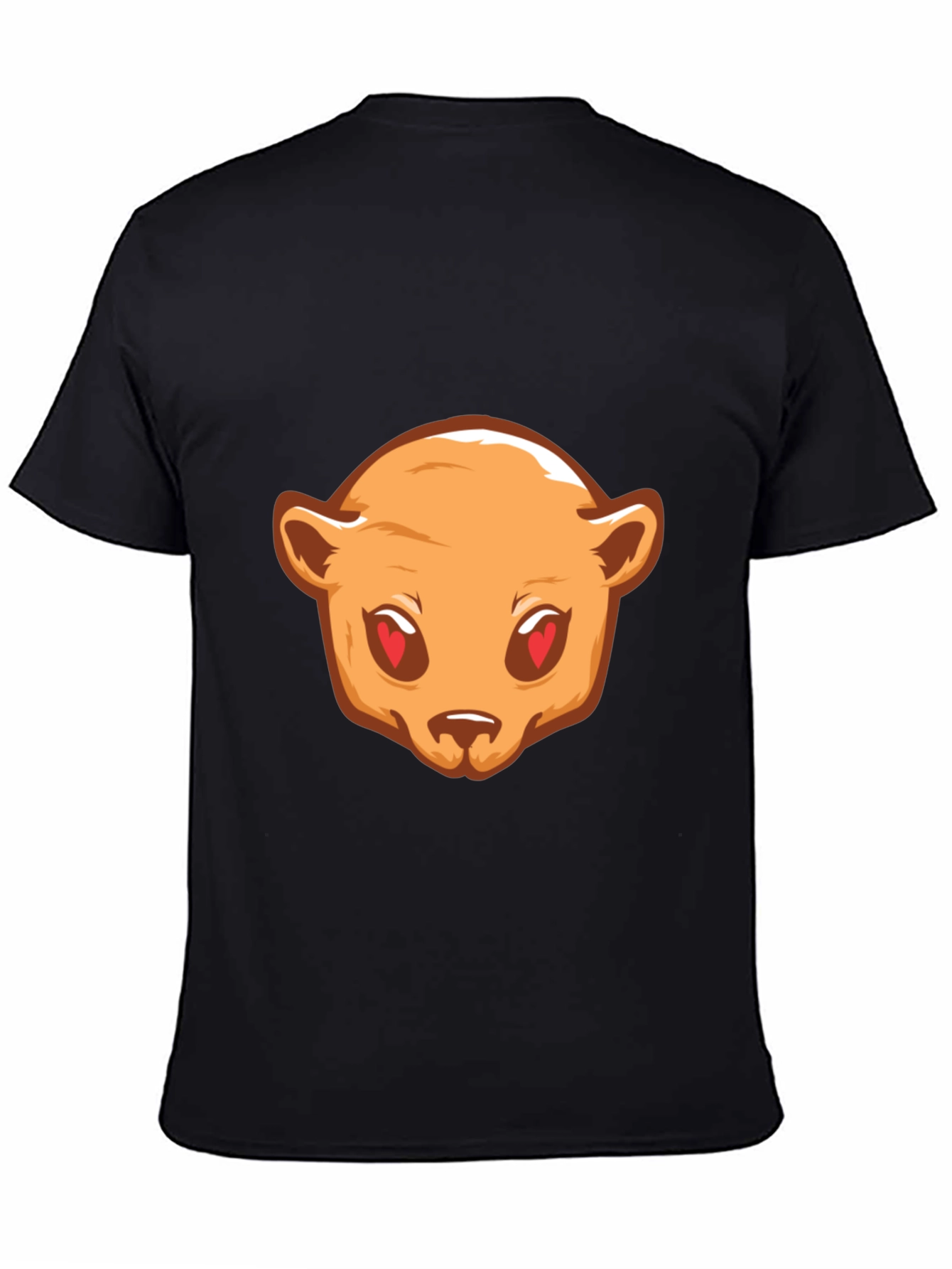 Bear Love Eyes Graphic Black T-Shirt