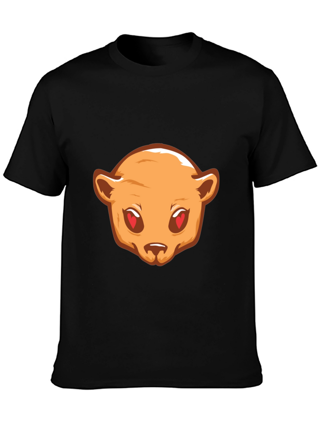 Bear Love Eyes Graphic Black T-Shirt
