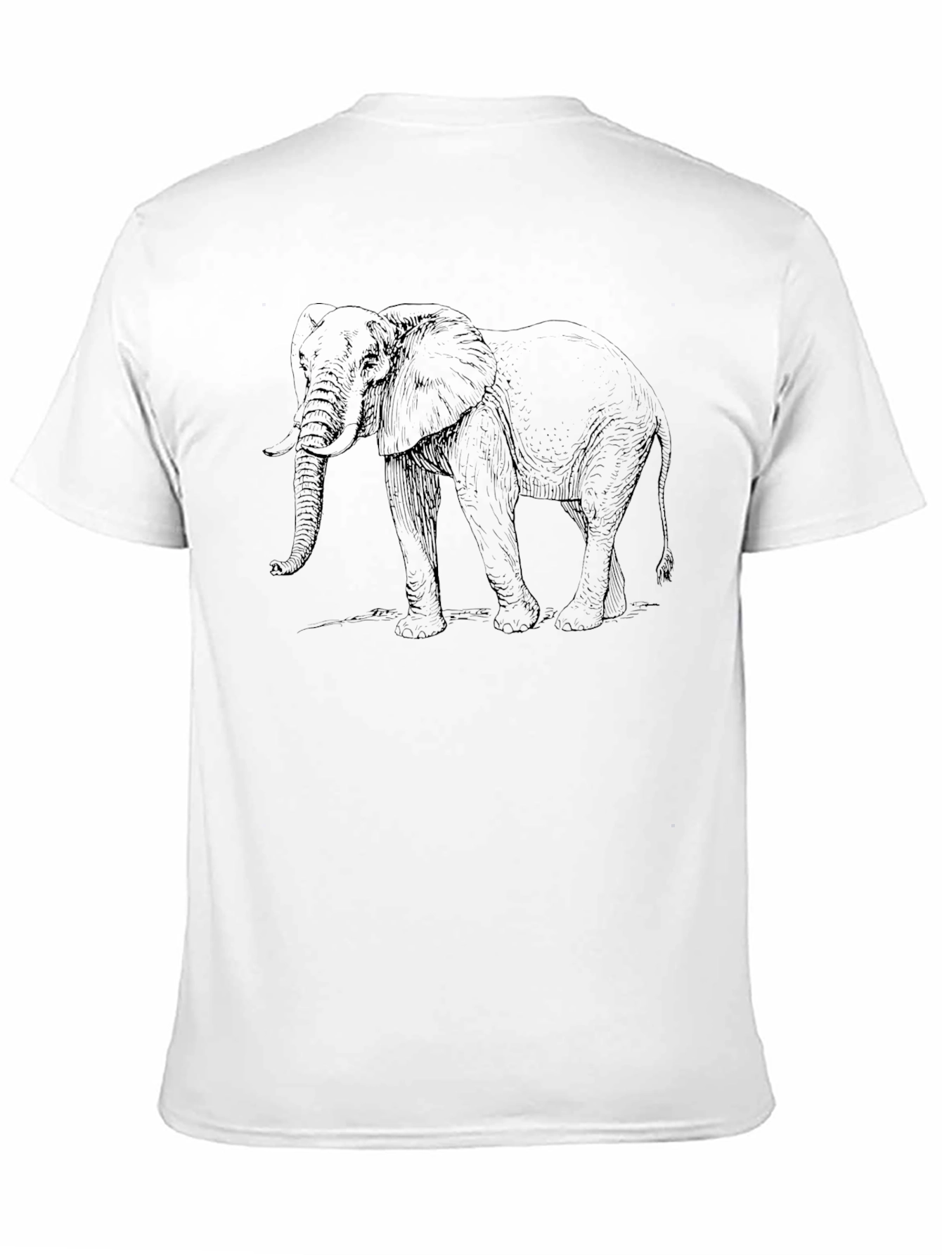Elephant Sketch Graphic Tee - Black