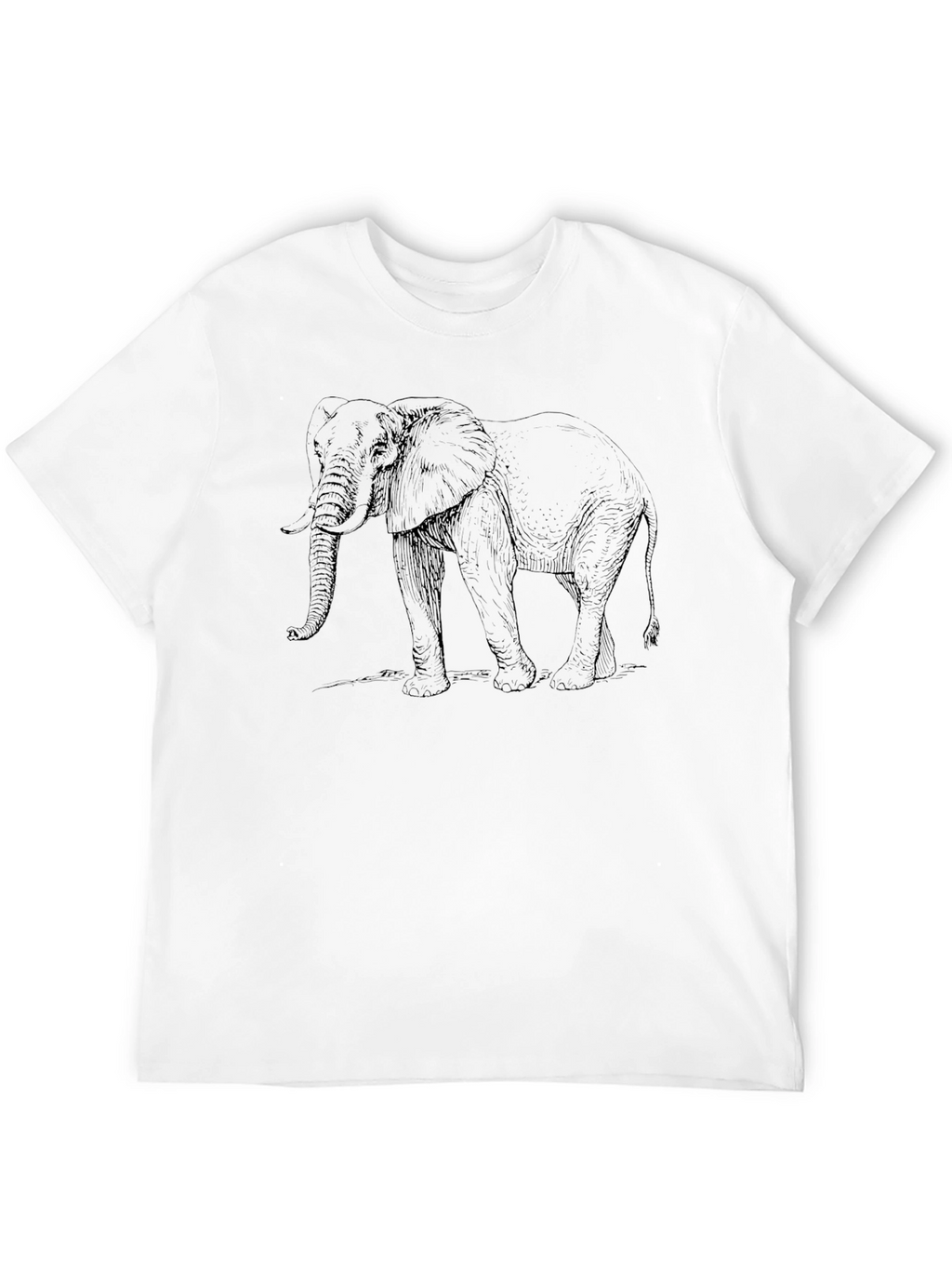 Elephant Sketch Graphic Tee - Black
