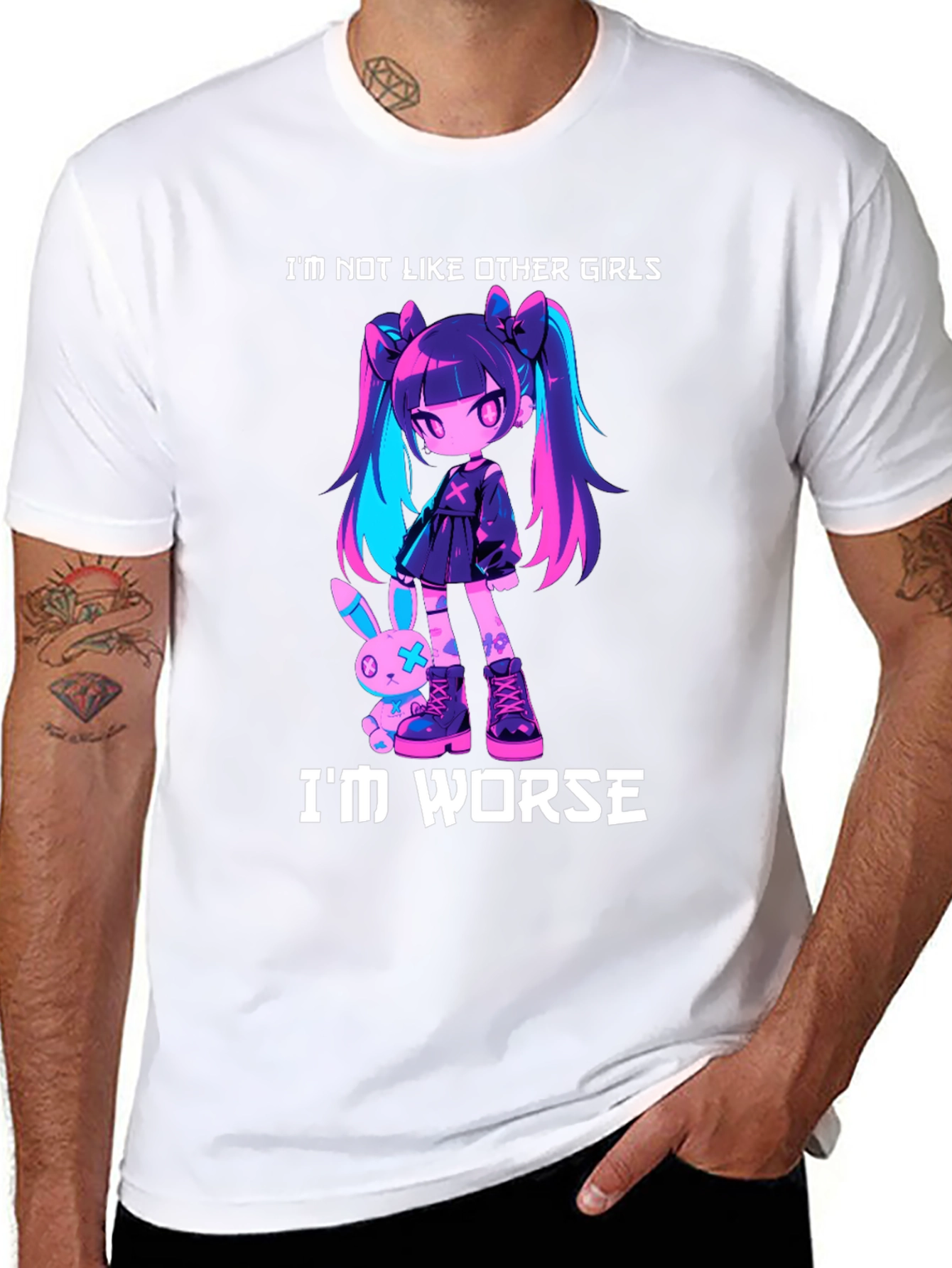 Edgy Anime Girl T-Shirt - Im Not Like Other Girls